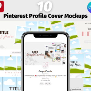 Pinterest Banner Image Template, Cover Picture Pinterest, Pinterest Account Banner, Mockup Editable Canva