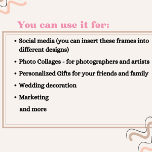 You can use it for Hexagon and Honeycomb Photo Frames customizable with Canva, Photo Collage Honeycomb and Hexagon Canva Frames