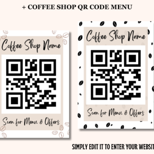 qr code menu Coffee Shop Menu, Coffee Menu Template, Cafe Menu, Cafe Bar Menu, Cafe Design, Coffee Shop Branding Deisgn, Coffee Shop Design, Canva Customizable, Coffee Canva template