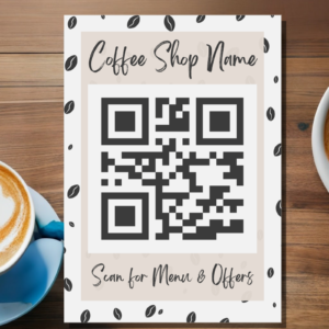 QR CODE Coffee Shop Menu, Coffee Menu Template, Cafe Menu, Cafe Bar Menu, Cafe Design, Coffee Shop Branding Deisgn, Coffee Shop Design, Canva Customizable, Coffee Canva template