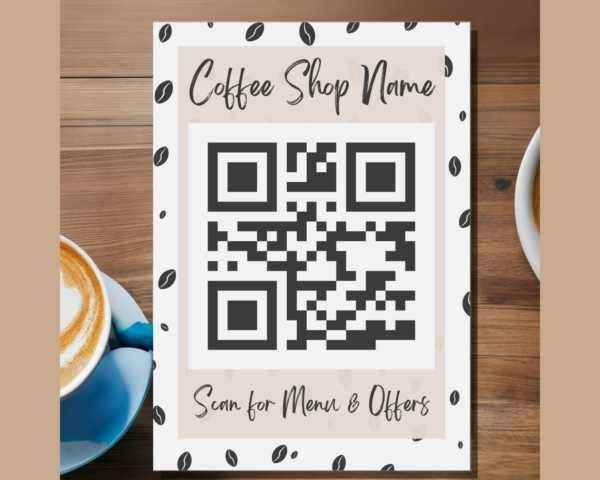 QR CODE Coffee Shop Menu, Coffee Menu Template, Cafe Menu, Cafe Bar Menu, Cafe Design, Coffee Shop Branding Deisgn, Coffee Shop Design, Canva Customizable, Coffee Canva template