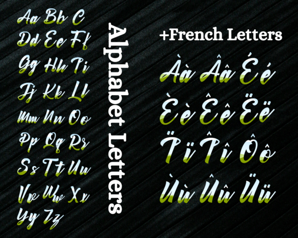 Canva Script Alphabet Frames, Handwritten Alphabet, French - Image 8