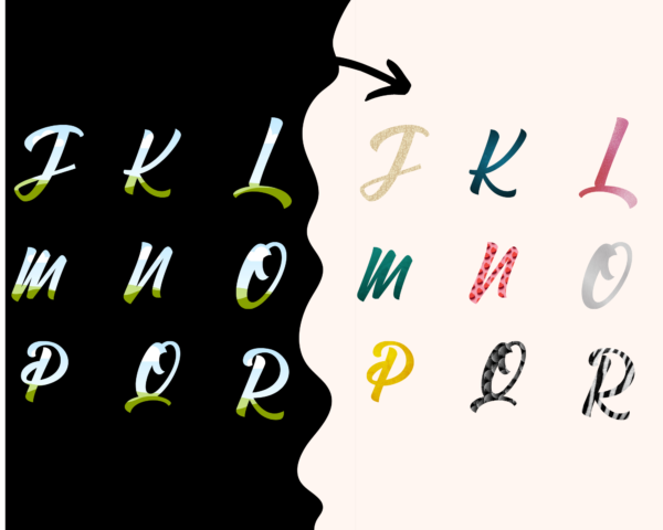 Canva Script Alphabet Frames, Handwritten Alphabet, French - Image 4