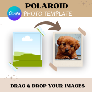 Polaroid Photo Template Editable with Canva
