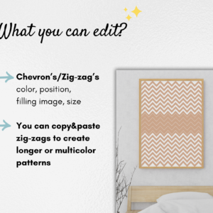Chevron Frame Zig Zag Canva Frame Stripes, Digital, Chevron, Chevron Photo Frame, Drag & Drop, Instant Download, Zig-Zag Chevron Pattern