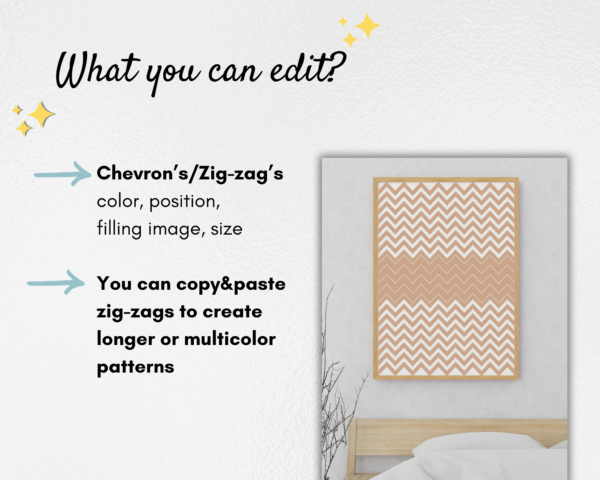Chevron Frame Zig Zag Canva Frame Stripes, Digital, Chevron, Chevron Photo Frame, Drag & Drop, Instant Download, Zig-Zag Chevron Pattern