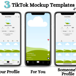 TikTok Mockup Templates | Tiktok Profile iPhone | Editable Tiktok Account Template Mockup | Social media Marketing Manager Planner