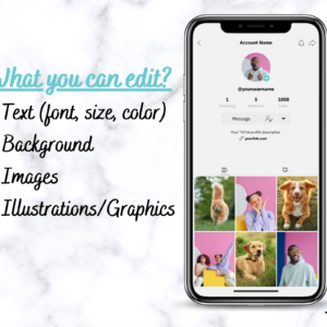TikTok Mockup Templates | Tiktok Profile iPhone | Editable Tiktok Account Template Mockup | Social media Marketing Manager Planner