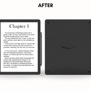 After Immerse your audience in the world of digital reading with our Kindle Scribe Mockup! Showcase your e-book covers, illustrations, or designs effortlessly with this realistic and customizable mockup. Let your creativity flow as you present your digital creations in a visually appealing and professional manner. Perfect for authors, designers, and digital content creators looking to make a lasting impression. Elevate your digital presence with our Kindle Scribe Mockup – where innovation meets design excellence