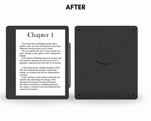 After Immerse your audience in the world of digital reading with our Kindle Scribe Mockup! Showcase your e-book covers, illustrations, or designs effortlessly with this realistic and customizable mockup. Let your creativity flow as you present your digital creations in a visually appealing and professional manner. Perfect for authors, designers, and digital content creators looking to make a lasting impression. Elevate your digital presence with our Kindle Scribe Mockup – where innovation meets design excellence