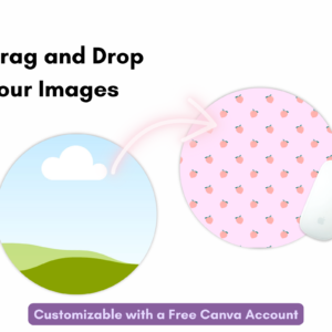 Mouse Pad Mockups Canva Template, Desktop Mat Canva Frame, Mousepad Sublimation, Custom Desk Mat, Customized Blank Mouse Pad, Large, Round - Image 3