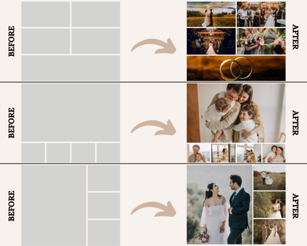 Picture Collage Templates Canva, 20 Editable Image Collage Frames Photo Collage, Grid, Instant Download drag & drop, 10x8 and 8x10 - Image 6