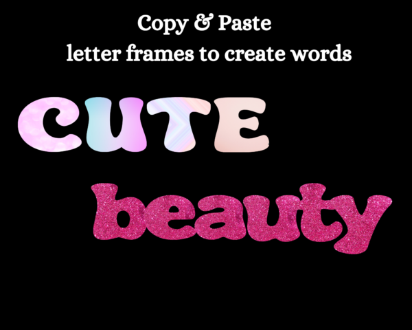 Doodle Alphabet Letters Canva, Cute, Girl Font, Bold Large Font, Uppercase, Lowercase, Heart Font, Bubble Letters, Frame Custom Letters - Image 5