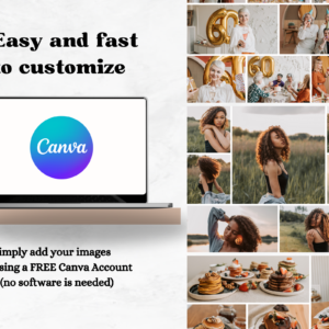 Picture Collage Templates Canva, 20 Editable Image Collage Frames Photo Collage, Grid, Instant Download drag & drop, 10x8 and 8x10 - Image 8
