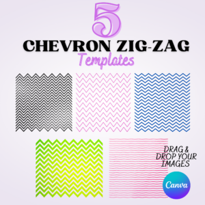 Chevron Frame Zig Zag Canva Frame Stripes, Digital, Chevron, Chevron Photo Frame, Drag & Drop, Instant Download, Zig-Zag Chevron Pattern