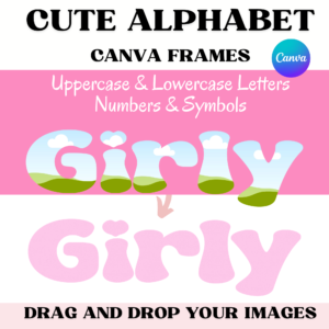 Cute Girly Canva Frame Letters, Doodle Letters Canva, Drag and Drop your images. Insert your image Letterers, Sweat Cute Girly Canva Fonts. Canva Frames Letters, Heart Font, Cute Letters Canva, Filled with image, Bold Letter Alphabet. Doodle Letters Frames. Girly Design, Girl Font