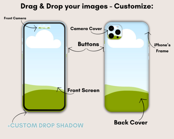 iPhone Mockups Canva Template, Smartphone Mockups, iPhone 15, iPhone 14, iPhone Case Mock up, Sublimation iPhone, Camera Cover, Screen, Blank Phone - Image 2