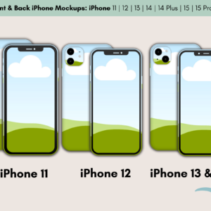 iPhone Mockups Canva Template, Smartphone Mockups, iPhone 15, iPhone 14, iPhone Case Mock up, Sublimation iPhone, Camera Cover, Screen, Blank Phone - Image 6