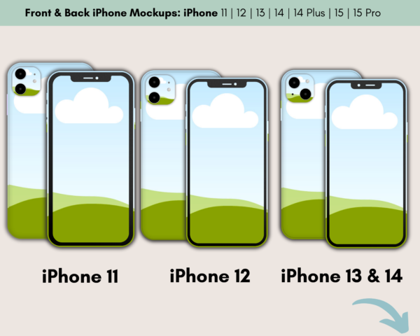 iPhone Mockups Canva Template, Smartphone Mockups, iPhone 15, iPhone 14, iPhone Case Mock up, Sublimation iPhone, Camera Cover, Screen, Blank Phone - Image 6