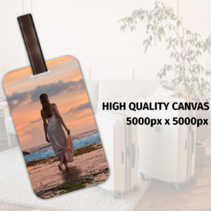 Luggage Tags Mockup Canva,Sublimation Luggage Tags Personalized, Leather Strap, Canva Custom, Baggage, Blank Tag, Bag Tag Baggage Label Template