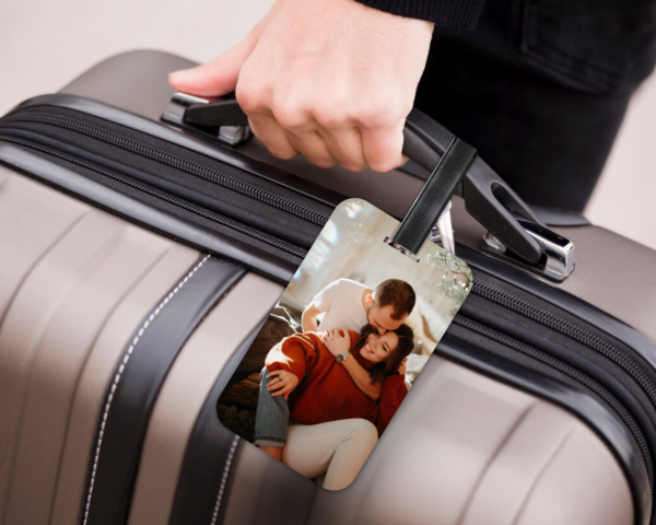 Luggage Tags Mockup Canva,Sublimation Luggage Tags Personalized, Leather Strap, Canva Custom, Baggage, Blank Tag, Bag Tag Baggage Label Template - Image 2