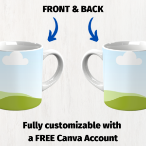 Mug Mockup Canva 11oz Template, Coffee Mug Mockup, Cup Mockup, Front, Back, Ceramic, White Custom Drag & Drop, Background, Instant Download