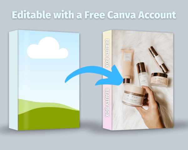 Box Mockup Canva Template, Product Box Mockup Display, DIY Box template, Software Box Blank Box Packaging Mailing Box Brand Packaging Mockup