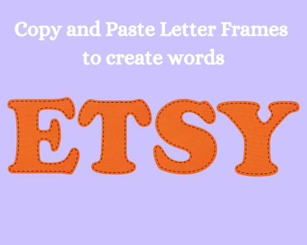 Canva Alphabet Letters CANVA LETTERS BUNDLE Canva Frame Template Doodle Faux Embroidery Handwriting Varsity