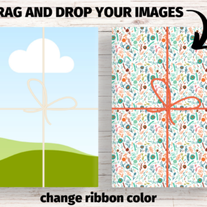 Wrapping Paper Mockup, Gift wrap mockup, Gift Mockup, Gifting, Canva Template