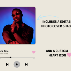 Music Player Canva Template, Song Player, Audio Player Music Player Template, Audio Design, Canva Mockup, Sound Waves Art, Album Cover Design, Media Player Mockup, Audio Visual Art, Creative Design, Podcast Artwork, Music Merch Design, T-Shirt Design Inspo, Digital Art Template
