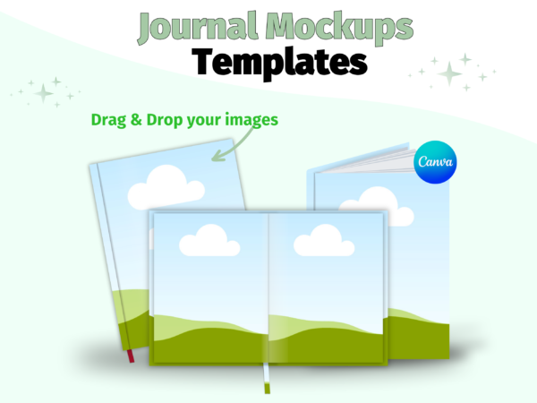 Hardcover Notebook, Journal, Diary, Planner, Mockup, Book Cover, Stationary, Canva Mockup Template, KDP, Drag & Drop, Smart Object, Digital Download, Bookish, Canva Frame, A5