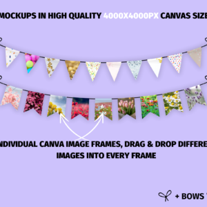 Bunting Canva, Garland Canva Frame Template, Bunting Sublimation, Drag & Drop, Bunting Clipart, Bunting Flags, Bunting Banner, Editable
