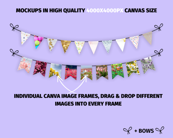 Bunting Canva, Garland Canva Frame Template, Bunting Sublimation, Drag & Drop, Bunting Clipart, Bunting Flags, Bunting Banner, Editable