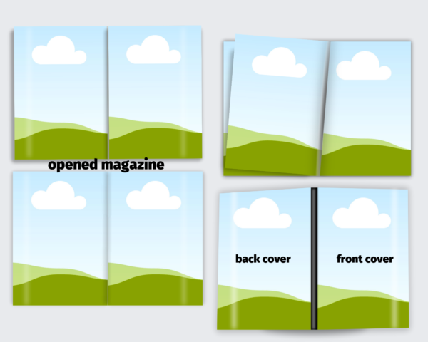 Magazine Mockup, A4 Magazine Mockup Template, Digital Magazine Mockup, Canva Magazine Template, Magazine Cover, Magazine Pages, Spread, Open, Ad, Folded