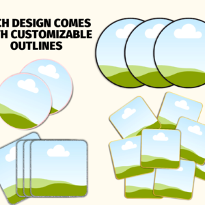 Coaster Mockup Canva Template, Custom Coaster Mockup, Round Coaster, Square Coaster, Sublimation Coaster Template, Digital, Editable, DIY