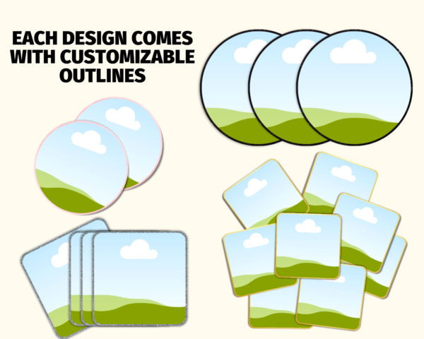 Coaster Mockup Canva Template, Custom Coaster Mockup, Round Coaster, Square Coaster, Sublimation Coaster Template, Digital, Editable, DIY