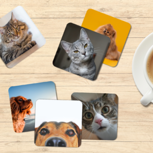 Coaster Mockup Canva Template, Custom Coaster Mockup, Round Coaster, Square Coaster, Sublimation Coaster Template, Digital, Editable, DIY