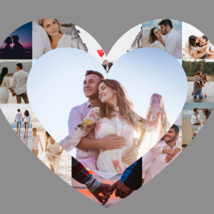Set of Heart Canva Frames, Photo Collage Heart Frames, Photography Heart Shaped Picture Collage, Heart Collage Canva Picture, Love Romantic Collage