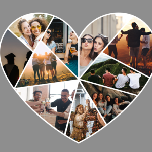 Set of Heart Canva Frames, Photo Collage Heart Frames, Photography Heart Shaped Picture Collage, Heart Collage Canva Picture, Love Romantic Collage