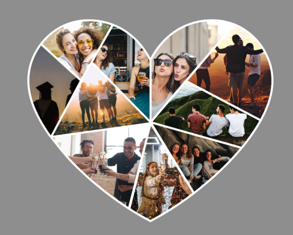 Set of Heart Canva Frames, Photo Collage Heart Frames, Photography Heart Shaped Picture Collage, Heart Collage Canva Picture, Love Romantic Collage