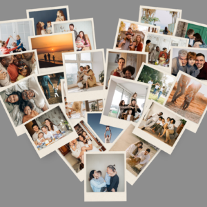 Set of Heart Canva Frames, Photo Collage Heart Frames, Photography Heart Shaped Picture Collage, Heart Collage Canva Picture, Love Romantic Collage