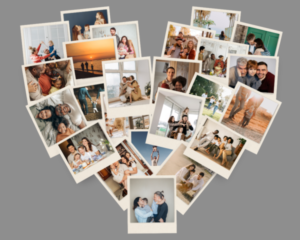 Set of Heart Canva Frames, Photo Collage Heart Frames, Photography Heart Shaped Picture Collage, Heart Collage Canva Picture, Love Romantic Collage
