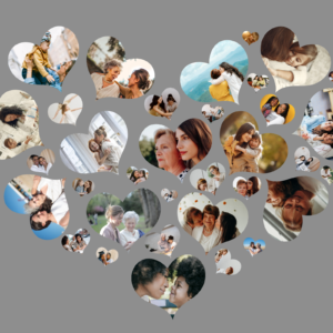 Set of Heart Canva Frames, Photo Collage Heart Frames, Photography Heart Shaped Picture Collage, Heart Collage Canva Picture, Love Romantic Collage