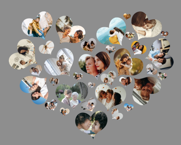 Set of Heart Canva Frames, Photo Collage Heart Frames, Photography Heart Shaped Picture Collage, Heart Collage Canva Picture, Love Romantic Collage