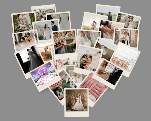 Set of Heart Canva Frames, Photo Collage Heart Frames, Photography Heart Shaped Picture Collage, Heart Collage Canva Picture, Love Romantic Collage