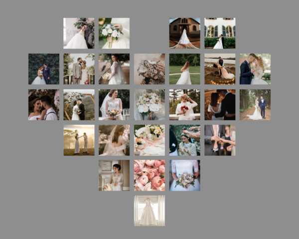 Heart Canva Frames, Photo Collage Heart Frames, Photography Heart Shaped Picture Collage, Heart Collage Canva, Love Collage Romantic - Image 4