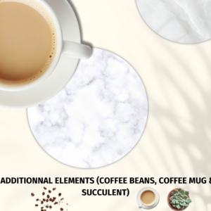 Coaster Mockup Canva Template, Custom Coaster Mockup, Round Coaster, Square Coaster, Sublimation Coaster Template, Digital, Editable, DIY