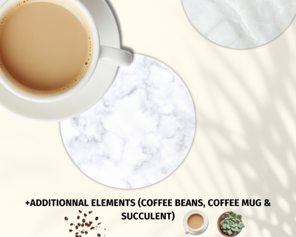 Coaster Mockup Canva Template, Custom Coaster Mockup, Round Coaster, Square Coaster, Sublimation Coaster Template, Digital, Editable, DIY
