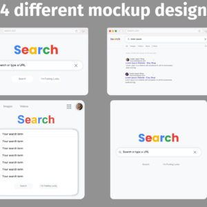 Google Search Mockups, Search Engine Mockup, Canva Template, Browser Digital Mockup, Editable Search Results, Search Bar Search Page Mock up