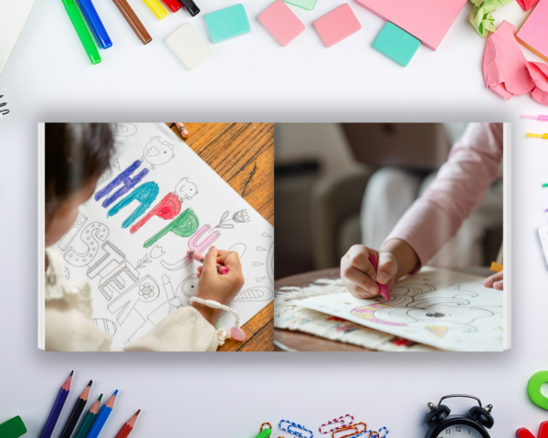 Square Book Mockup, Square Magazine Mockup, Square Coloring Book, Square Kids Book Mockup, KDP Mockup, Book Cover Square Book Canva Template - Image 8